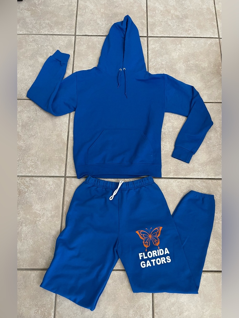 Jerzees Custom University of Florida Sweatpants & Hoodie Set w/Butterfly Graphic